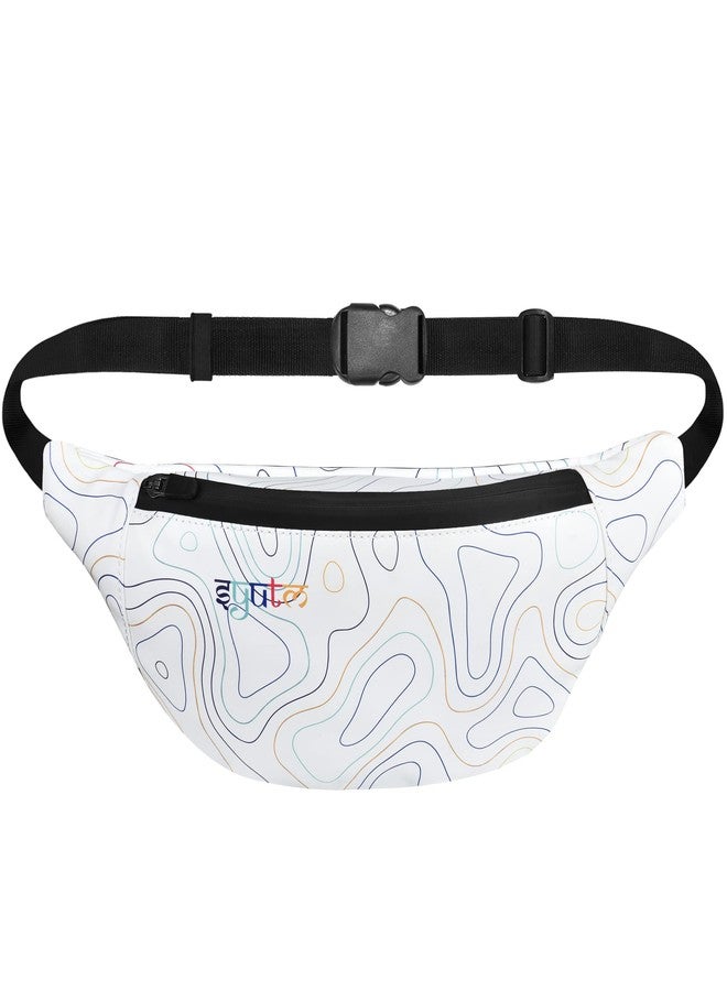 Syutm Unisex Premium Printed Leather Waist Pack Slinger Travel Handy Hiking PU Rubber Zip Pouch Elegant Style Document Money Phone Belt Sport Bag for Men and Women Adjustable Strap (Cryon Rainbow) - Image 1